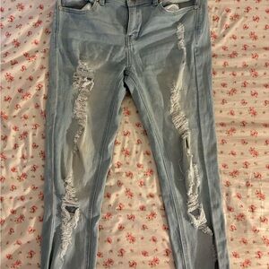 Indigo Rain Ripped Skinny Jeans. Comfortable material. Doesn’t feel tight